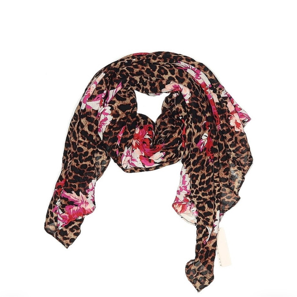 Victoria's Secret Brown and Pink Leopard Print Scarf